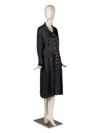 Chanel Black Satin Dress, 1980s
