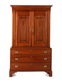 A Chippendale Cherrywood Linen Press
