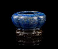 A Chinese Imperial Lapis Lazuli Brush Washer 18TH CENTURY, QIANLONG PERIOD Width 2 3/4 inches. — 18TH CENTURY, QIANLONG PERIOD
