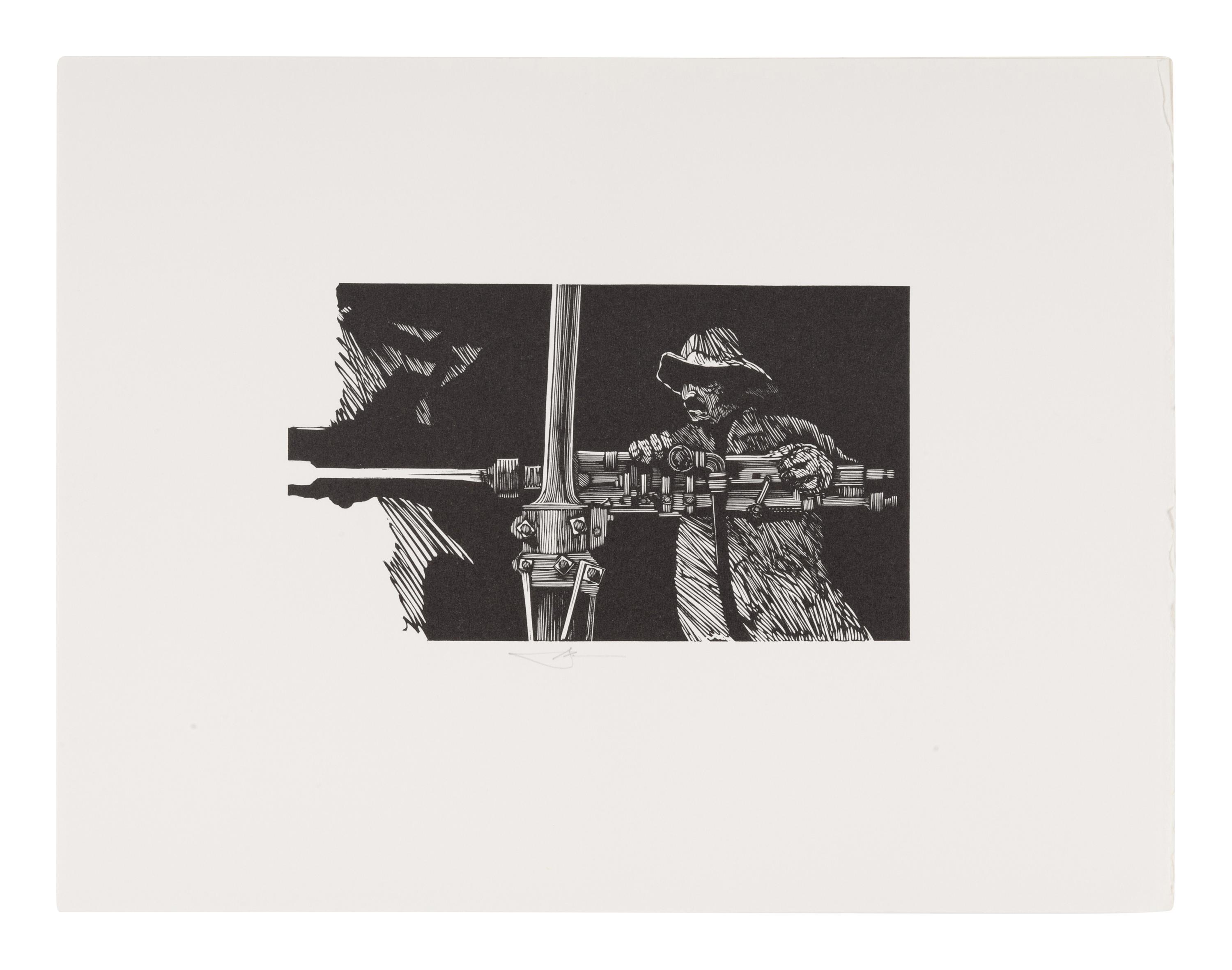 [ARUNDEL PRESS]. MOSER, Barry (b.1940). Gold Rush . Los Angeles: Arundel Press, 1985.