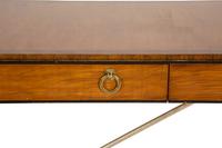 A Neoclasscial Style Crossbanded Walnut and Patinated Metal Console Table — 20TH CENTURY