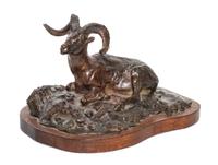 American Bronze Animalier Figure, Jon Ruehle (American 20th Century) Height 5 x width 5 x length 8 inches