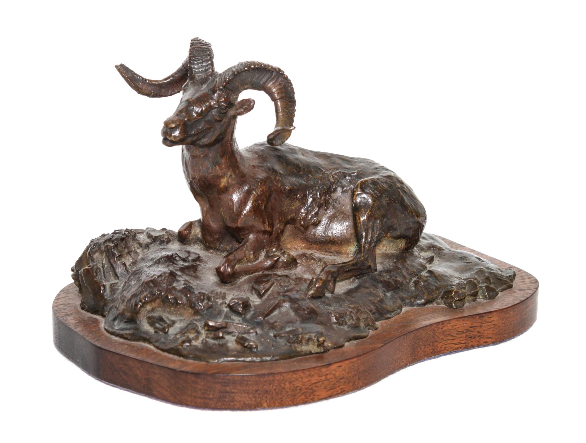 American Bronze Animalier Figure, Jon Ruehle (American 20th Century) Height 5 x width 5 x length 8 inches