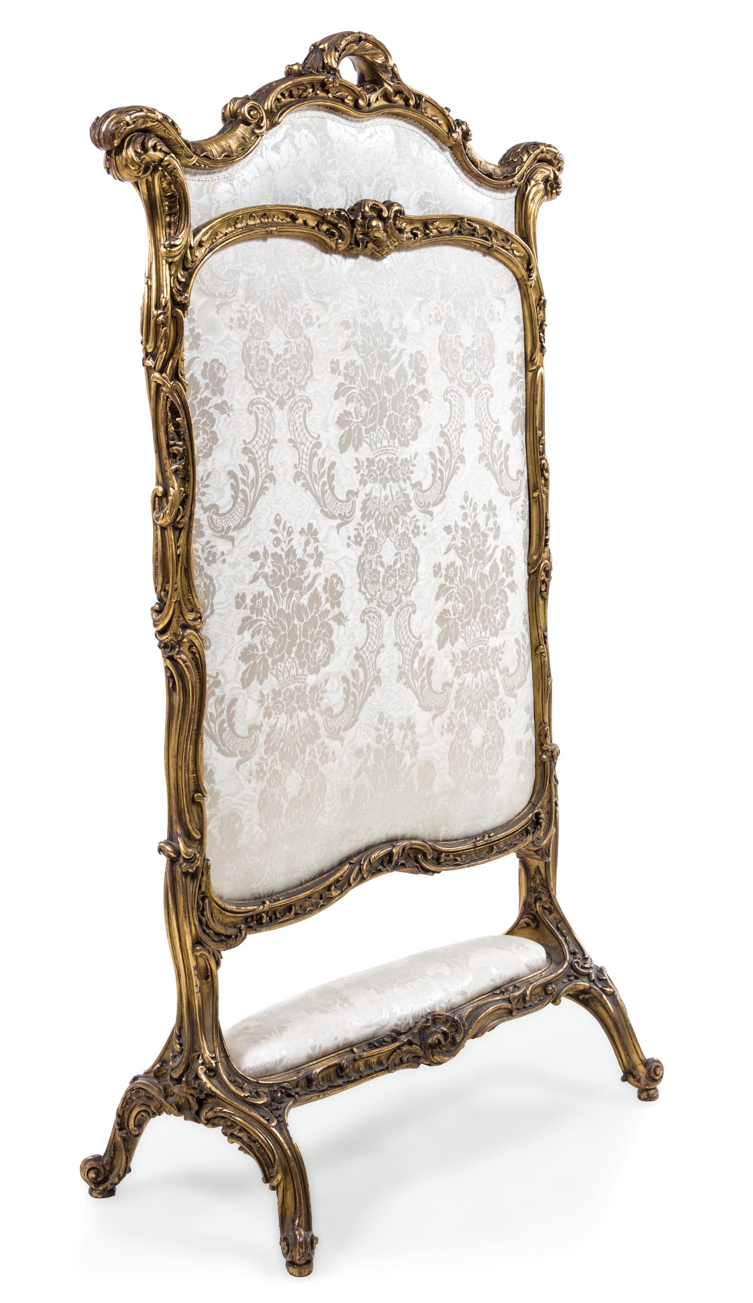 A Louis XV Style Giltwood Firescreen Height 55 5/8 inches. — LATE 19TH/EARLY 20TH CENTURY