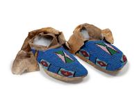 Northern Plains Beaded Hide Soft-Soled Moccasins