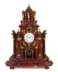 A Dutch Gilt Bronze Mounted Tortoise Shell Veneered Clock Height 52 3/4 x width 41 1/4 x depth 17 3/4 inches. — 17TH CENTURY WITH LATER ELEMENTS