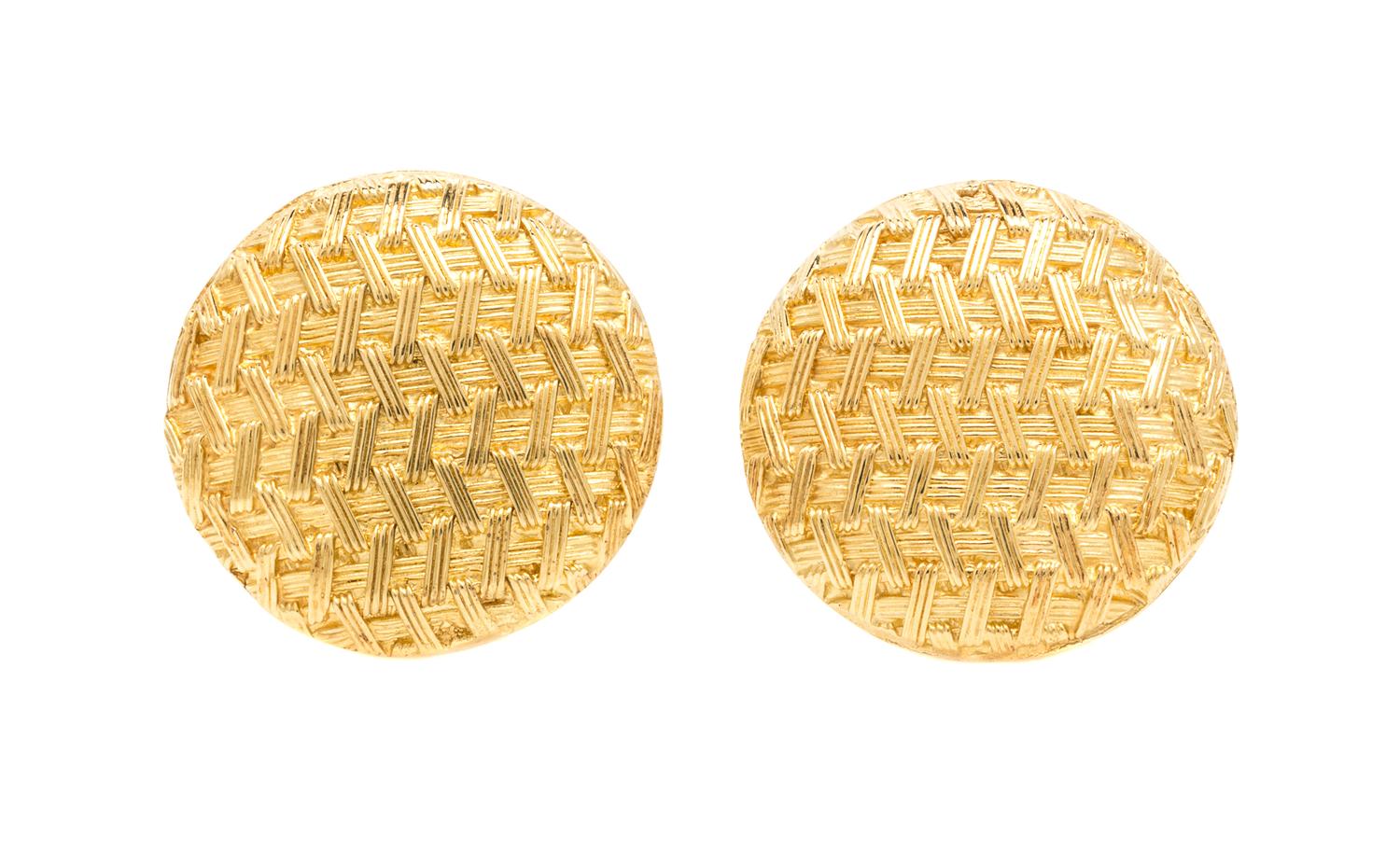 A Pair of 14 Karat Yellow Gold Earclips, Herco, 12.80 dwts.