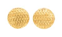 A Pair of 14 Karat Yellow Gold Earclips, Herco, 12.80 dwts.
