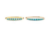 VICTORIAN, COLLECTION OF TURQUOISE AND DIAMOND BANGLE BRACELETS