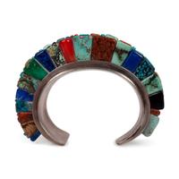 Sterling Silver and Cobblestone Inlay Cuff Bracelet