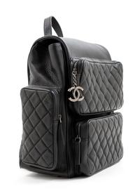 Chanel Black Leather Quilted Rock Backpack, 2000s