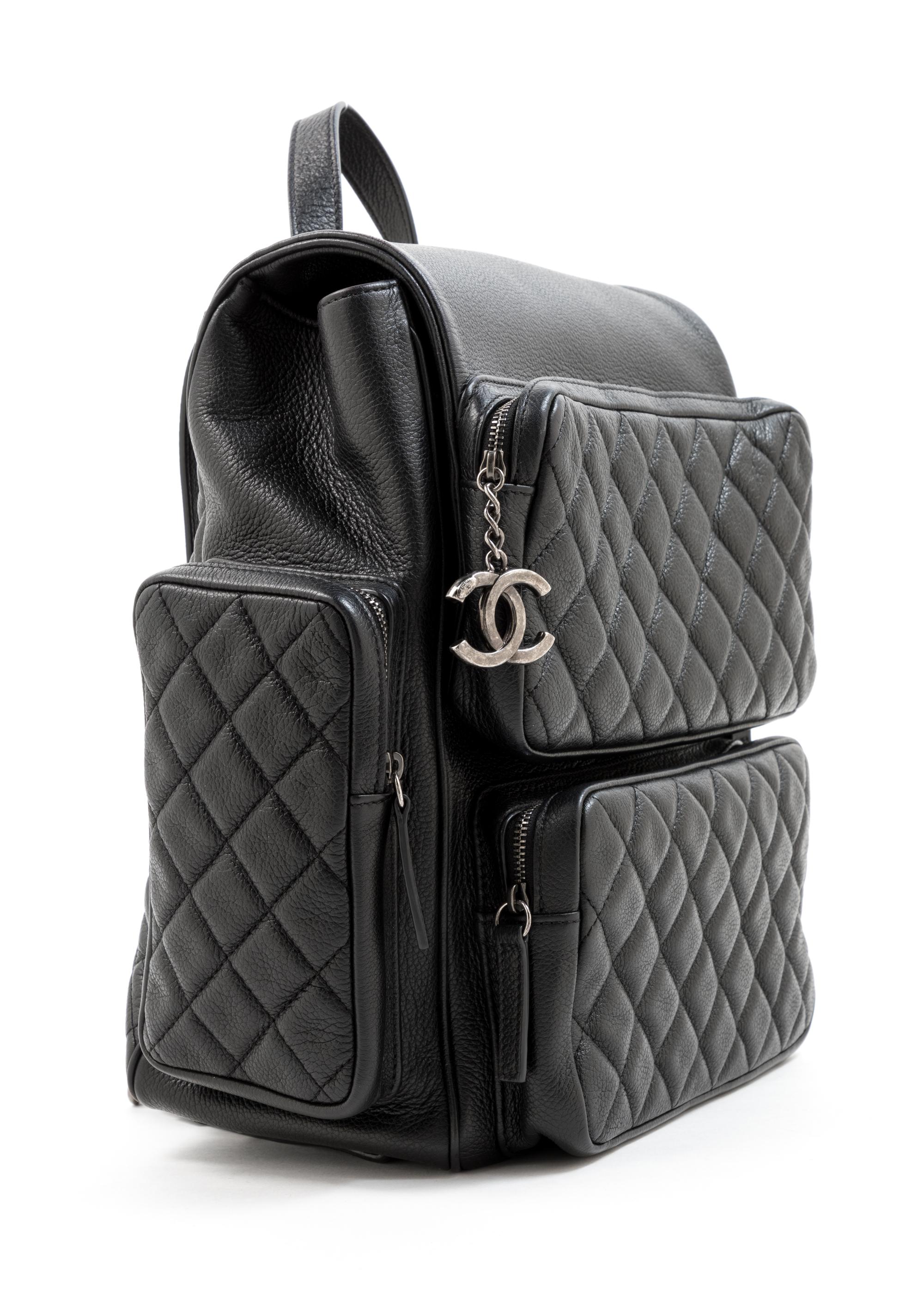 Chanel Black Leather Quilted Rock Backpack, 2000s