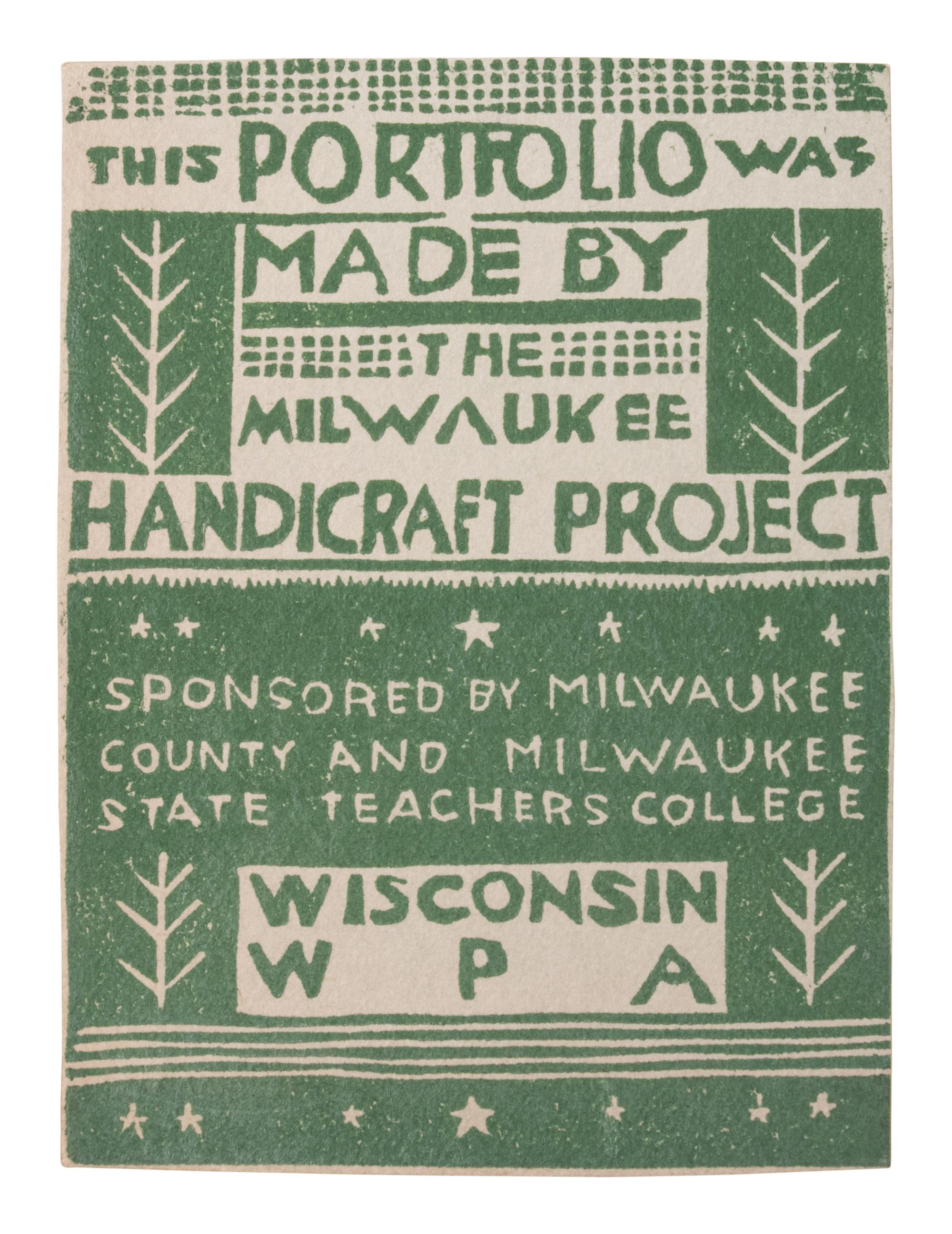 Milwaukee WPA Handicraft Project Blockprinted Textile Sample Book, 1940s