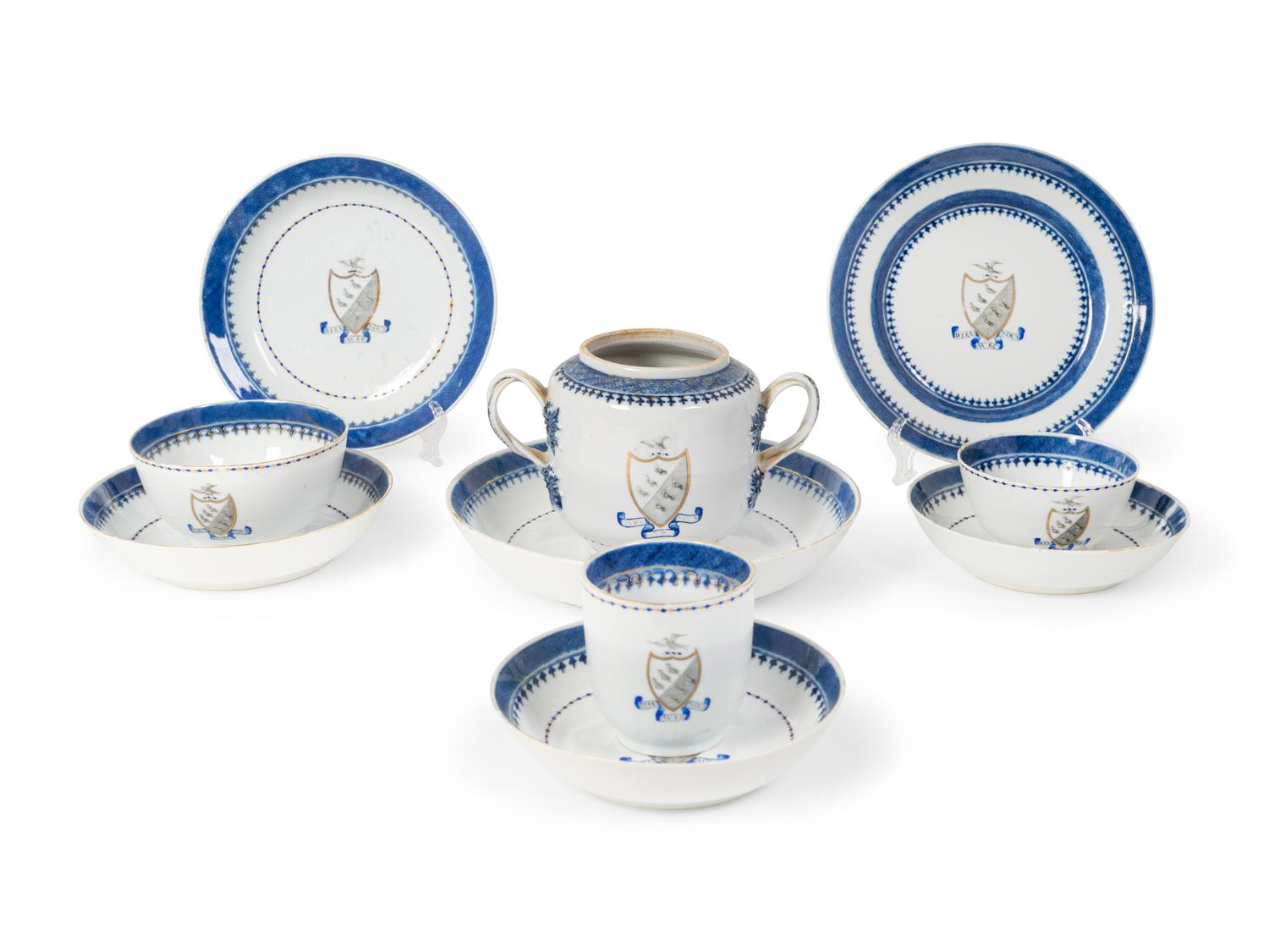 A Chinese Export Porcelain Armorial Part Tea Service — 19TH CENTURY