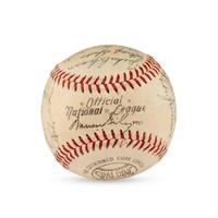 A 1955 Brooklyn Dodgers Team Signed Autograph Baseball Featuring Jackie Robinson (Beckett Authentication Services Letter of Authenticity)