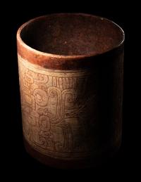 A Maya Incised Cylinder Vessel