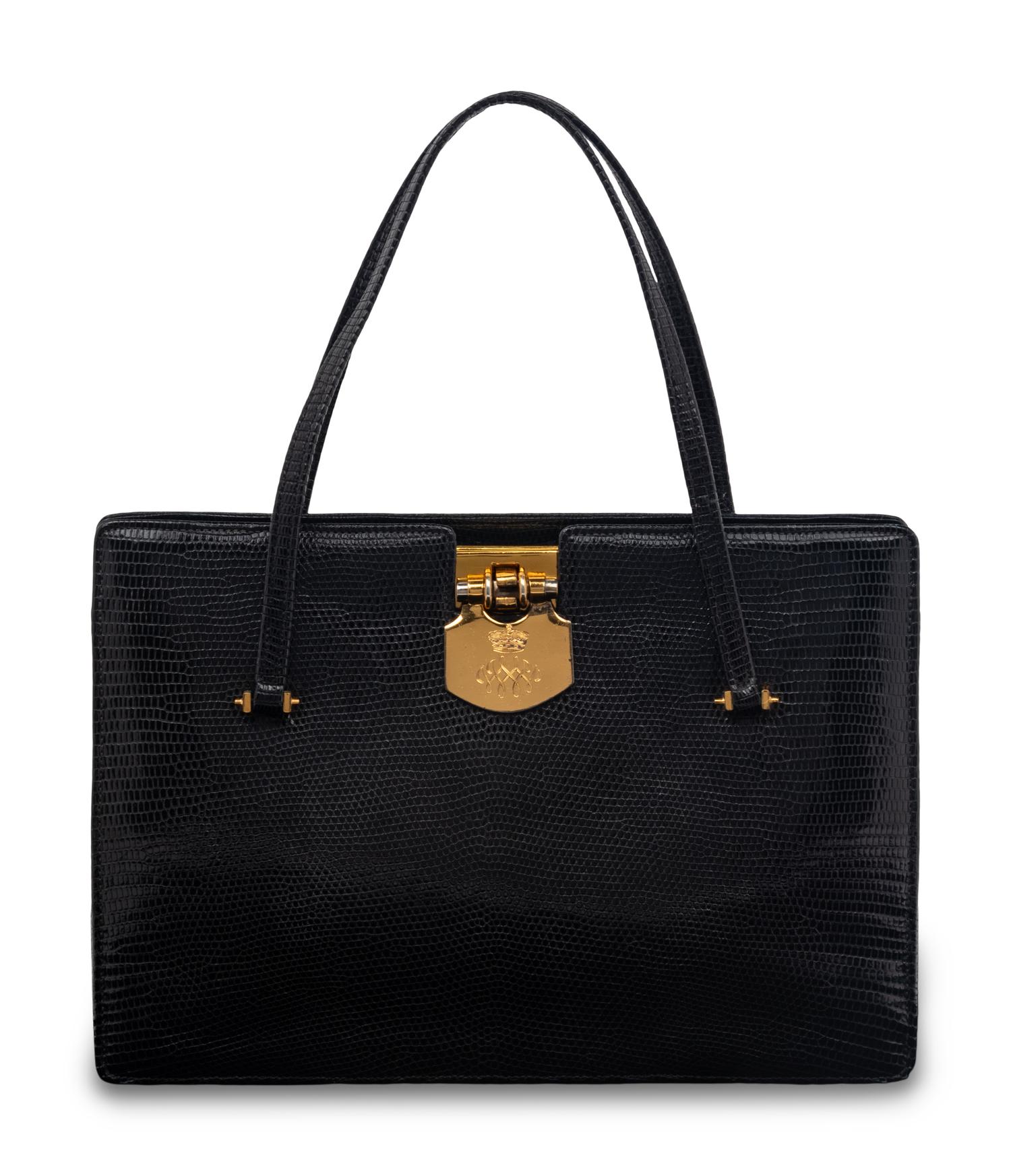 WALLIS SIMPSON, THE DUCHESS OF WINDSOR, NAVY LIZARD HANDBAG