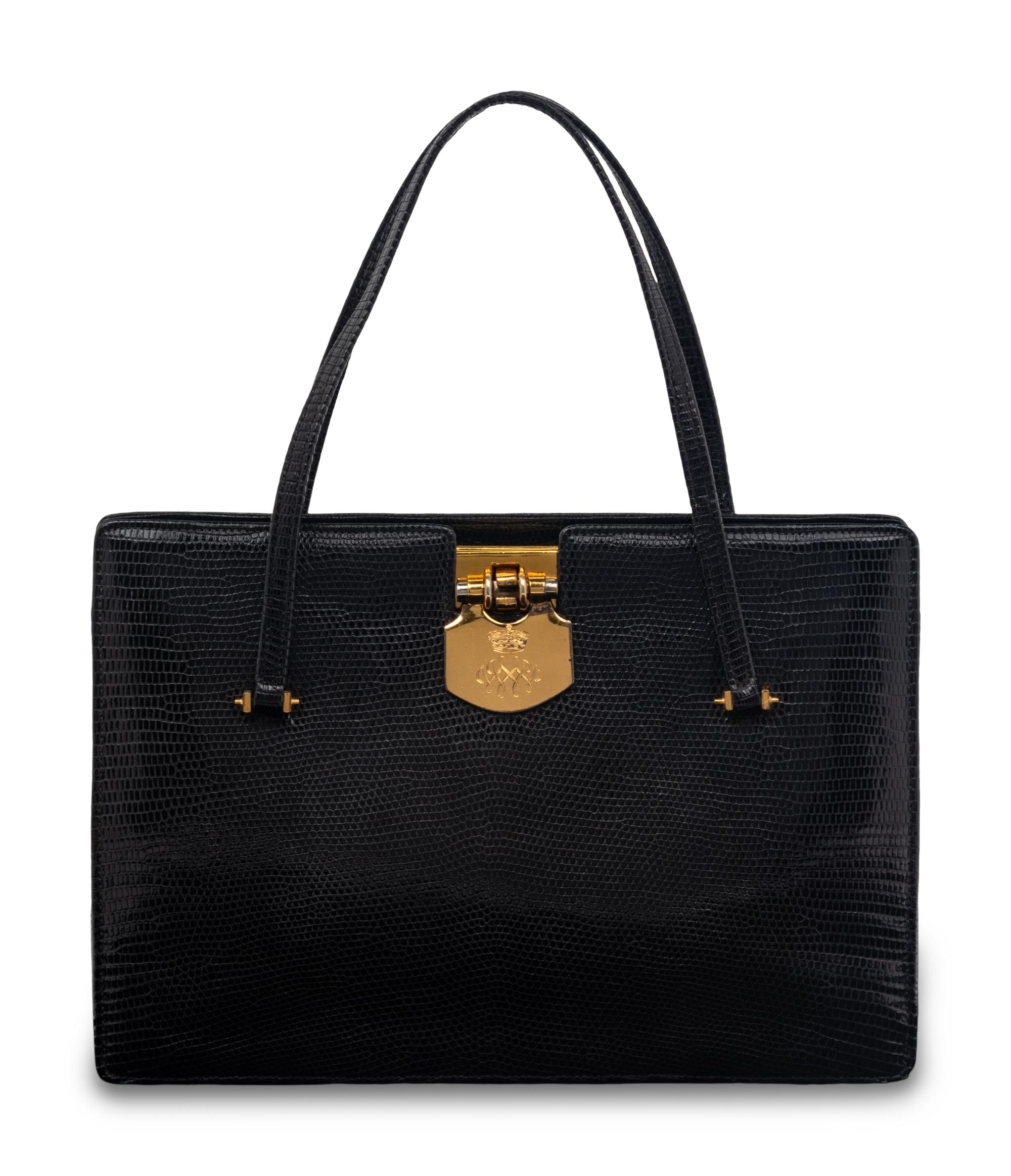 WALLIS SIMPSON, THE DUCHESS OF WINDSOR, NAVY LIZARD HANDBAG