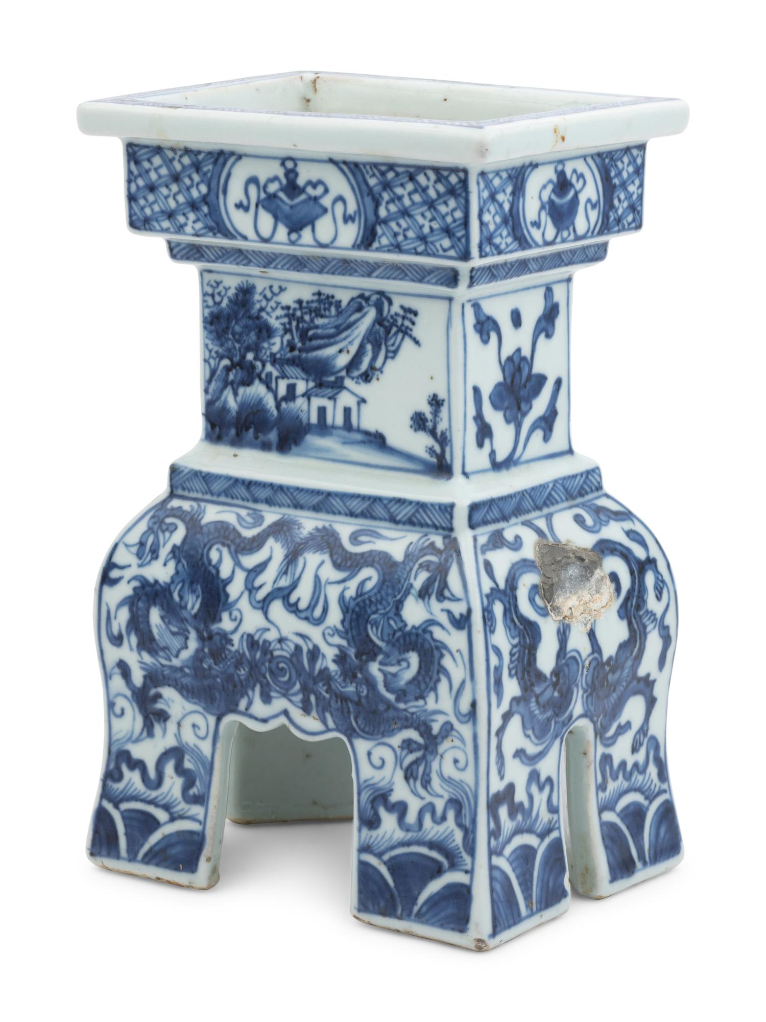 A Chinese Blue and White Porcelain Incense Burner