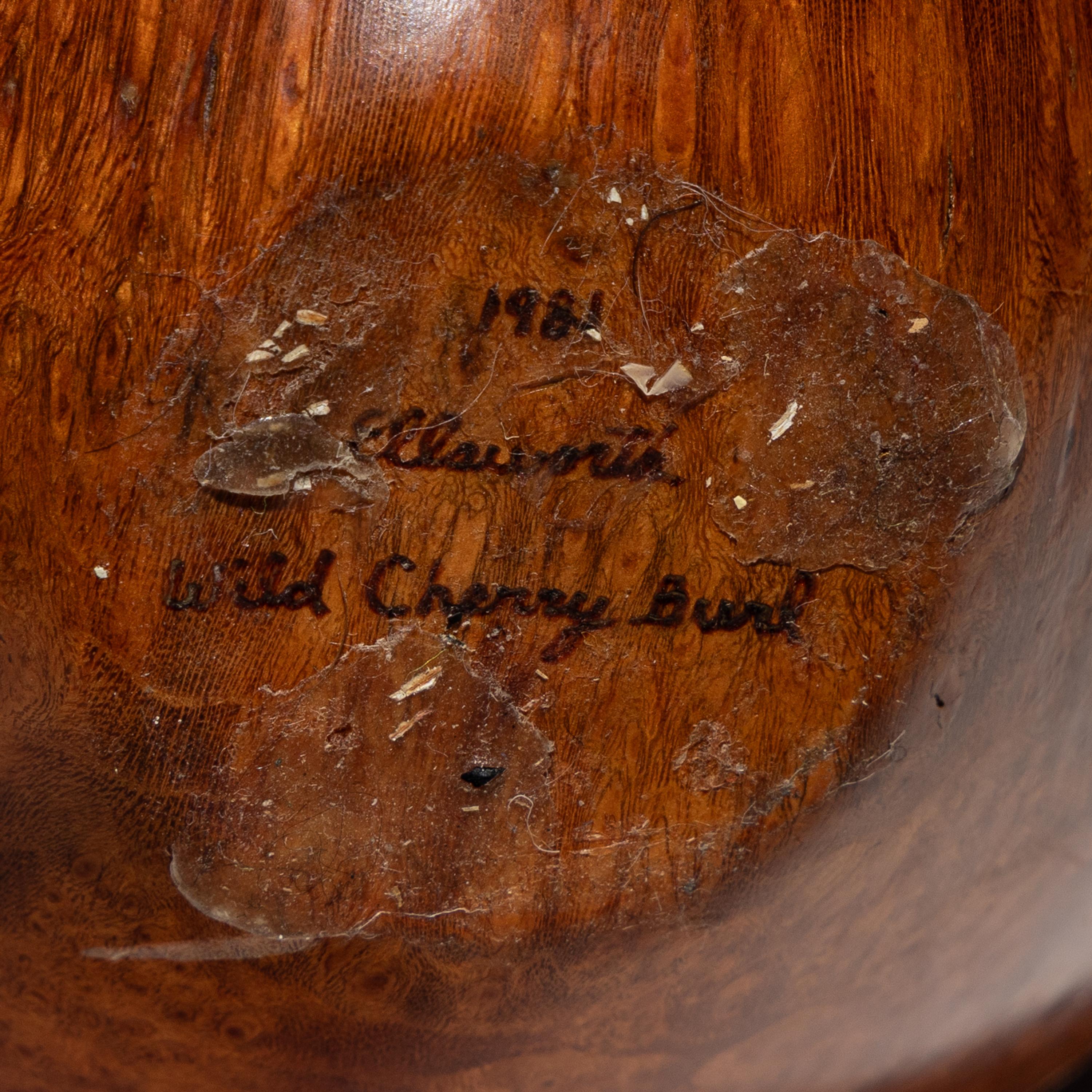 David Ellsworth (American, b. 1944) — Wild Cherry Burl Vase, 1981