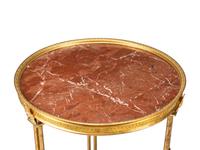 A Pair of Gilt Bronze and Marble Gueridon Tables