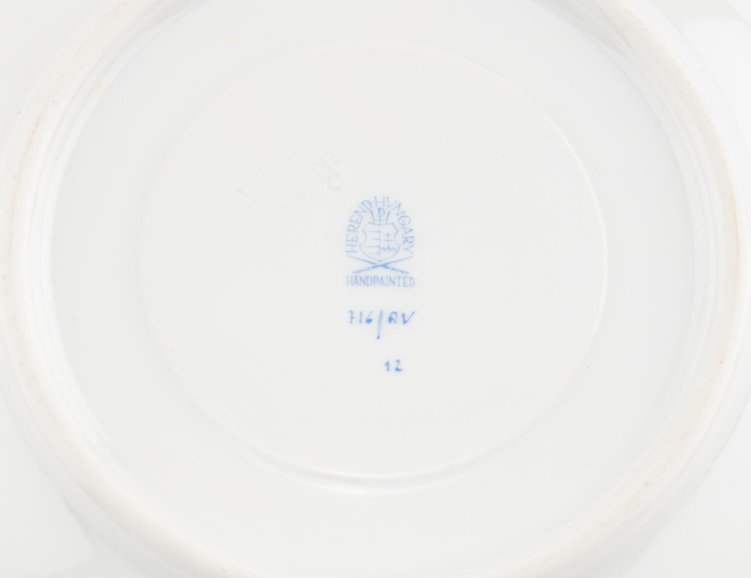 A Herend Chinese Bouquet Green Porcelain Dinner Service