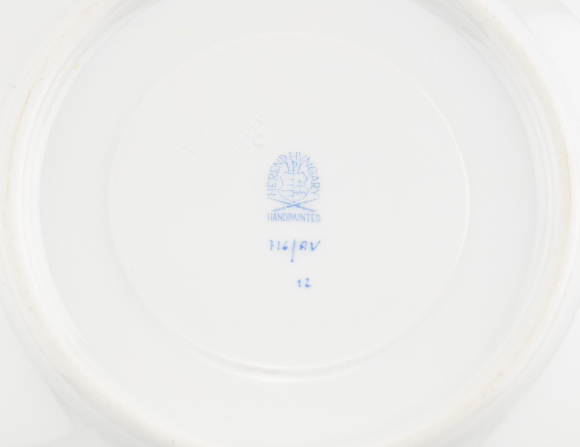A Herend Chinese Bouquet Green Porcelain Dinner Service