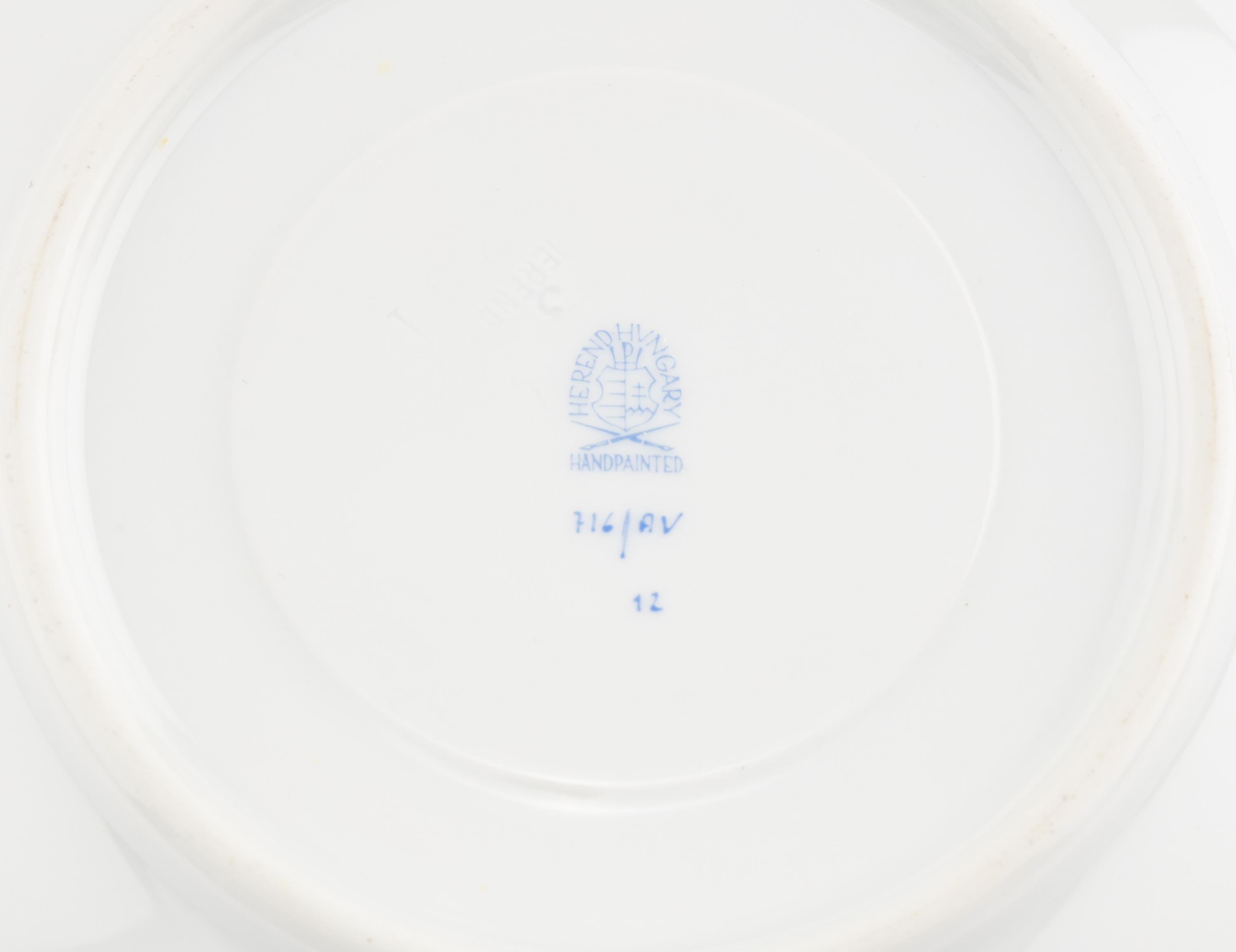 A Herend Chinese Bouquet Green Porcelain Dinner Service