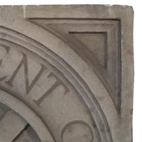 A Limestone Ward Office Panel with the Seal of Chicago 29" W x 3.5" D x 29" H — United States, 20th Century