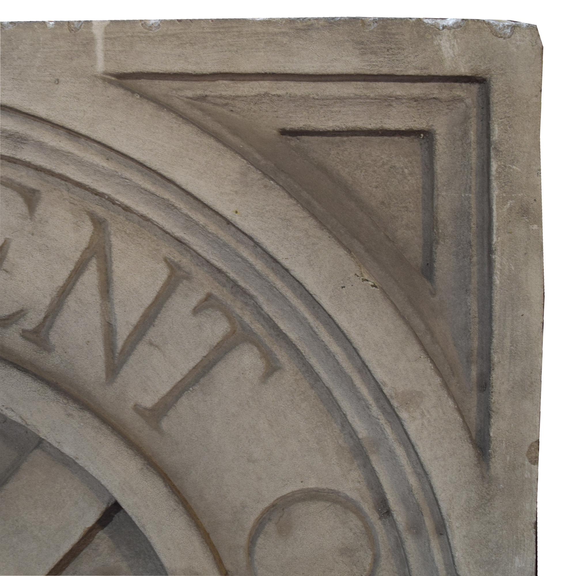 A Limestone Ward Office Panel with the Seal of Chicago 29" W x 3.5" D x 29" H — United States, 20th Century