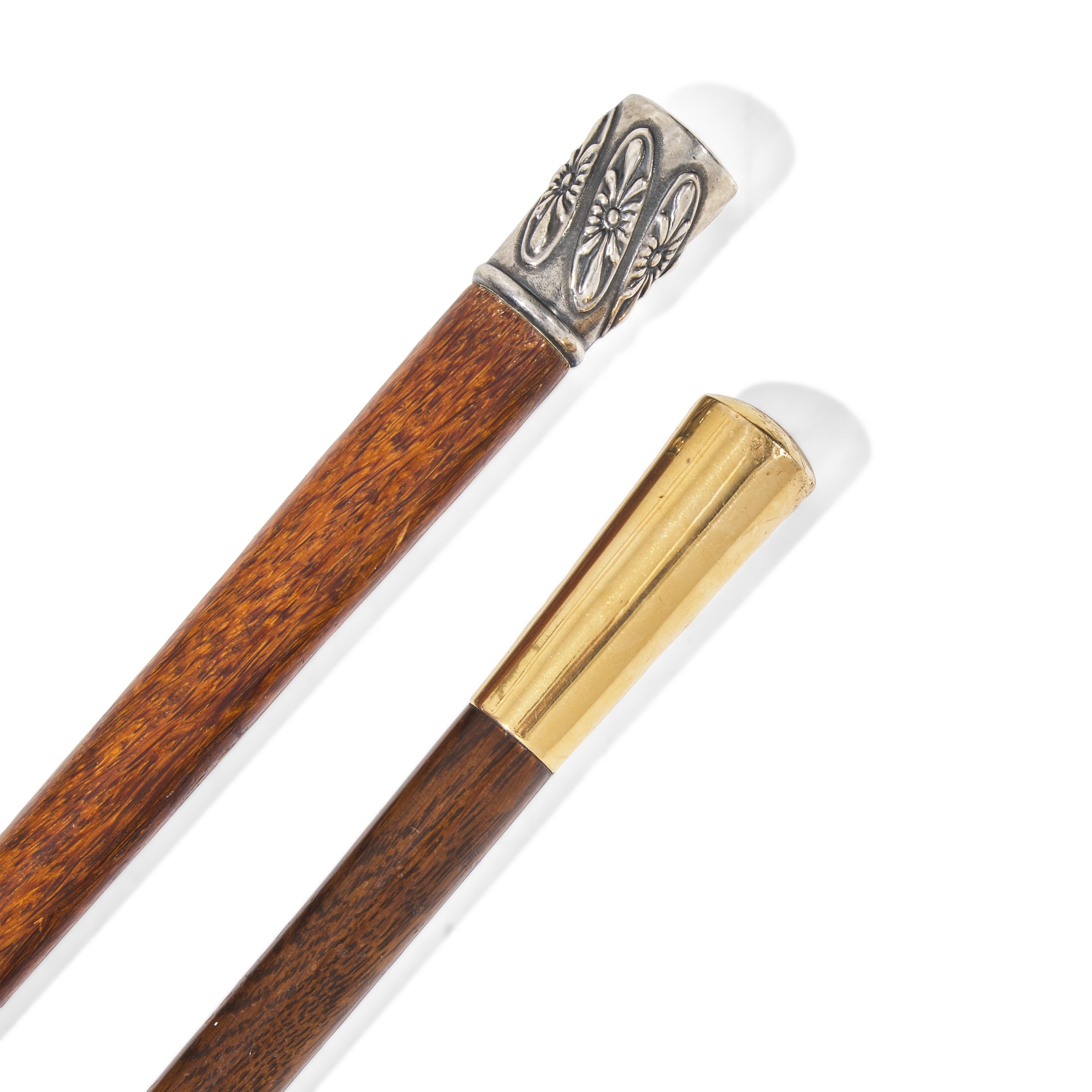 Two Gold or Silver-Mounted Walking Sticks Presented to James Walter Thompson (1847-1928)