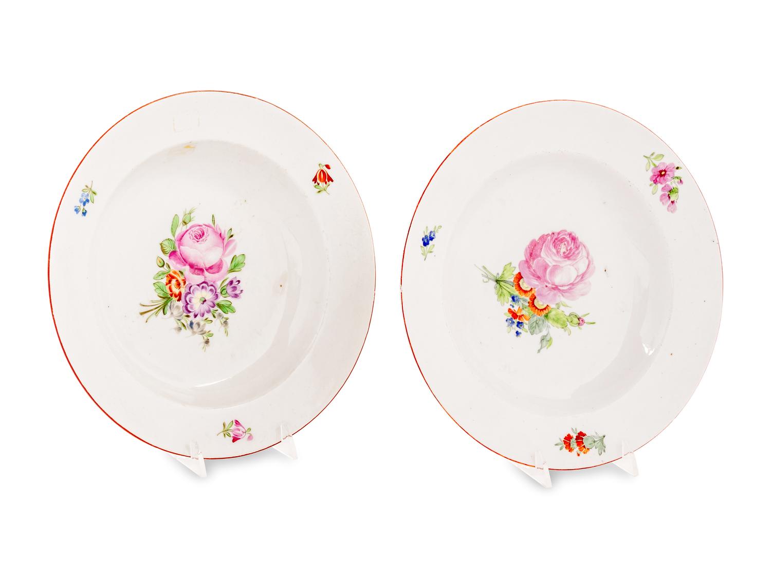 A Pair of Popov Factory Porcelain Soup Plates
