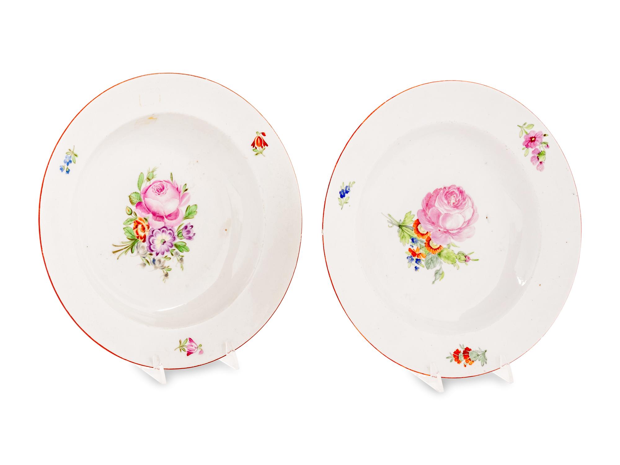 A Pair of Popov Factory Porcelain Soup Plates