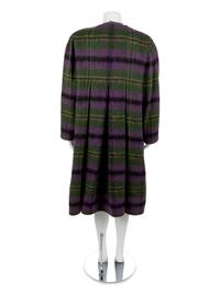 Adele Simpson Purple Tartan Wool Coat, Dress, Belt, Scarf, 1980s