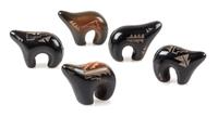 Five Santa Clara Blackware Pottery Bears Height of tallest 1 inch. — Monica Naranjo Romero (b. 1975)