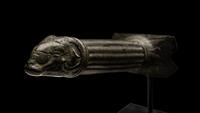A Roman Bronze Handle with a Ram's Head