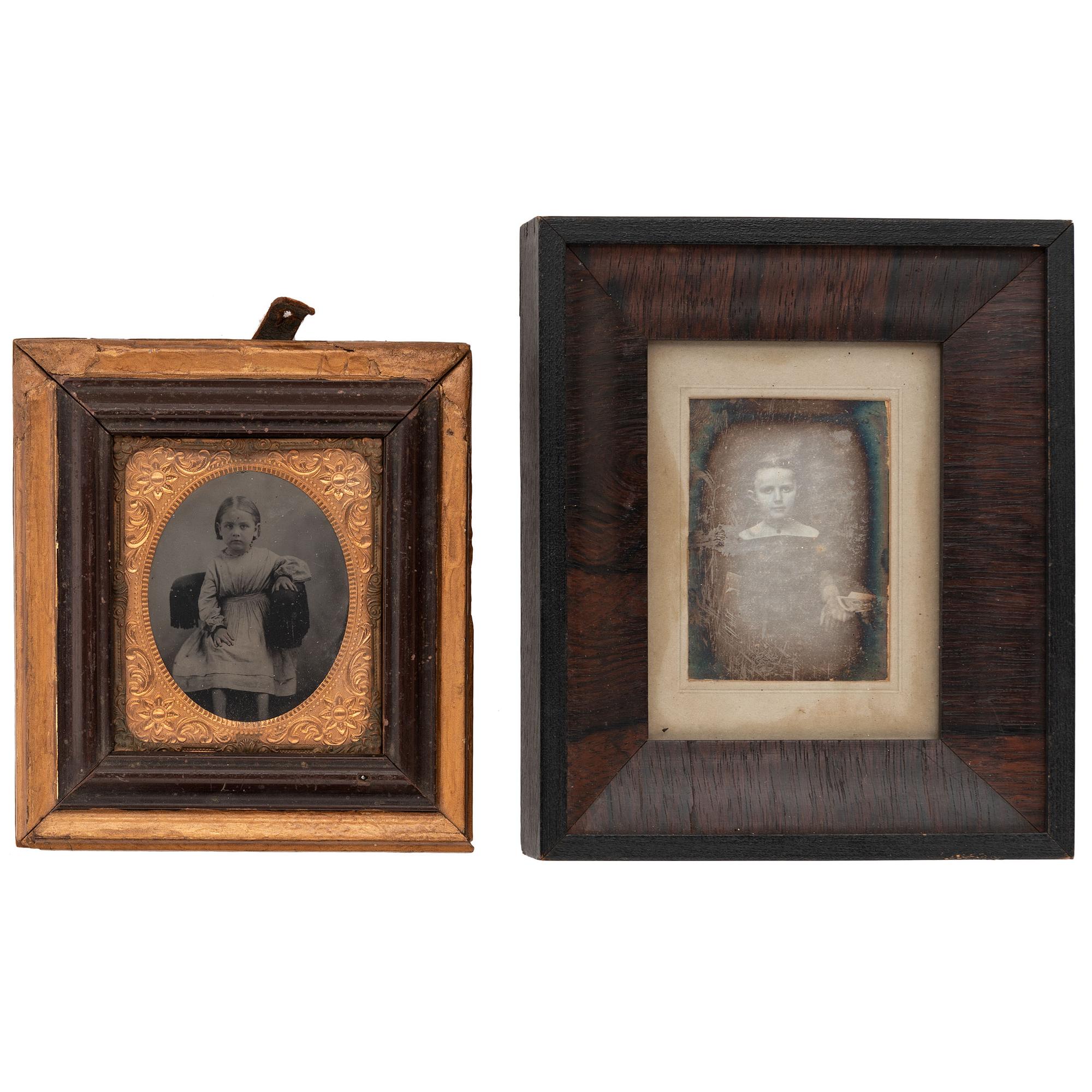 [EARLY PHOTOGRAPHY - PORTRAITURE]. Uncredited portraits of children housed in wall frames, including: