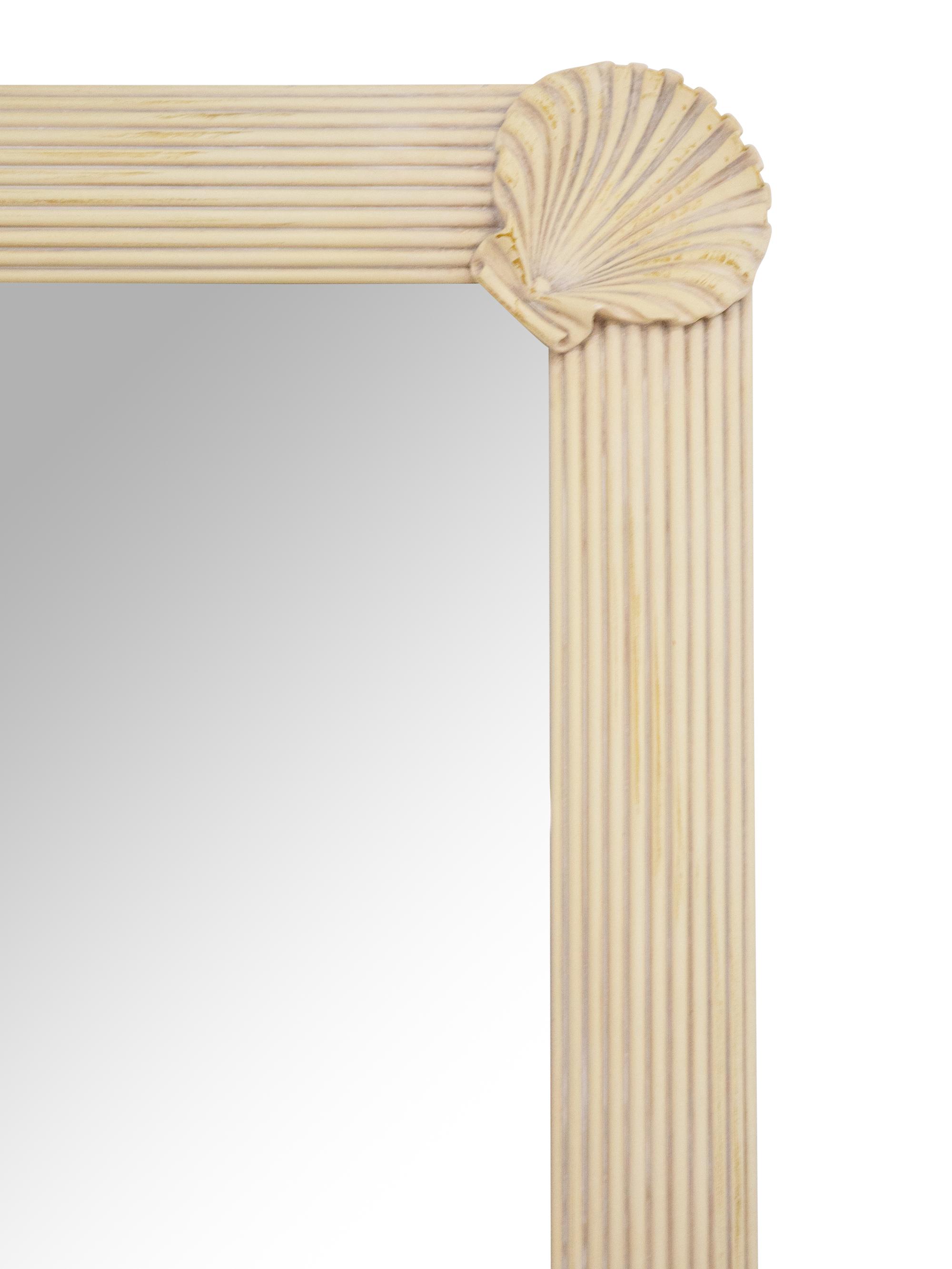 A Scallop Motif Beveled Wall Mirror
