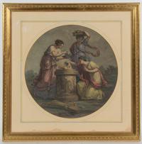 A Pair of Hand Colored Engravings Diameter 16 1/2 inches — 19TH CENTURY