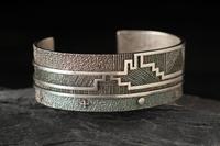 Silver Tufa Cast Cuff Bracelet