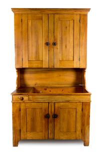 An American Provincial Walnut Dry Sink Height 78 1/2 x width 44 1/4 x depth 24 inches. — 19TH CENTURY