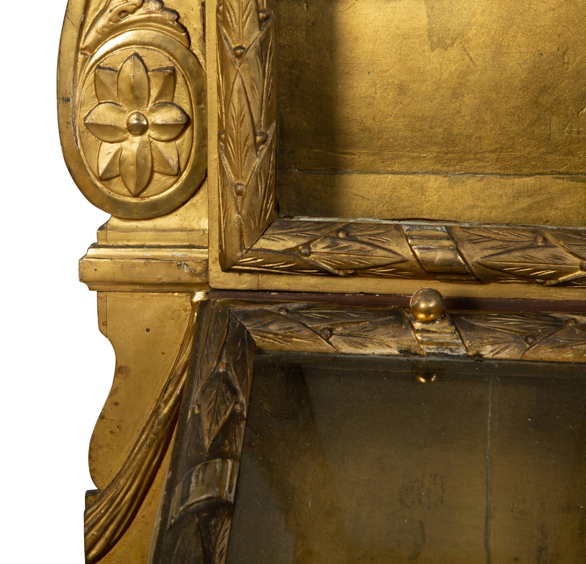 A Pair of Italian Giltwood Reliquary Cabinets — 18TH CENTURY