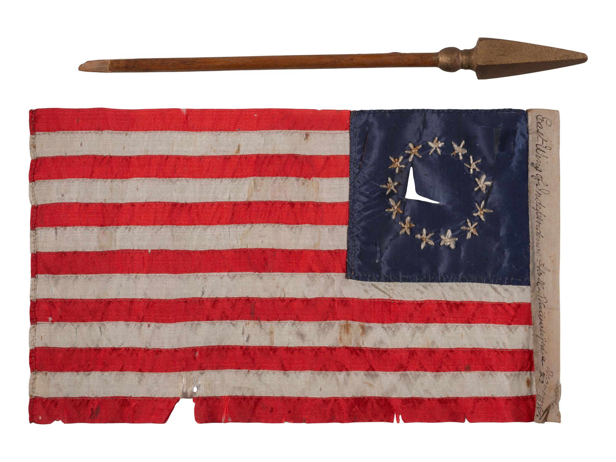 [FLAGS]. 13-star flag made by Betsy Ross' great granddaughter. Ca 1910.