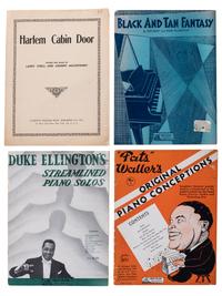 [MUSIC]. A group of photographs, real photo postcards, and sheet music from African American musicians, incl. jazz, from the late 19th and early 20th centuries.