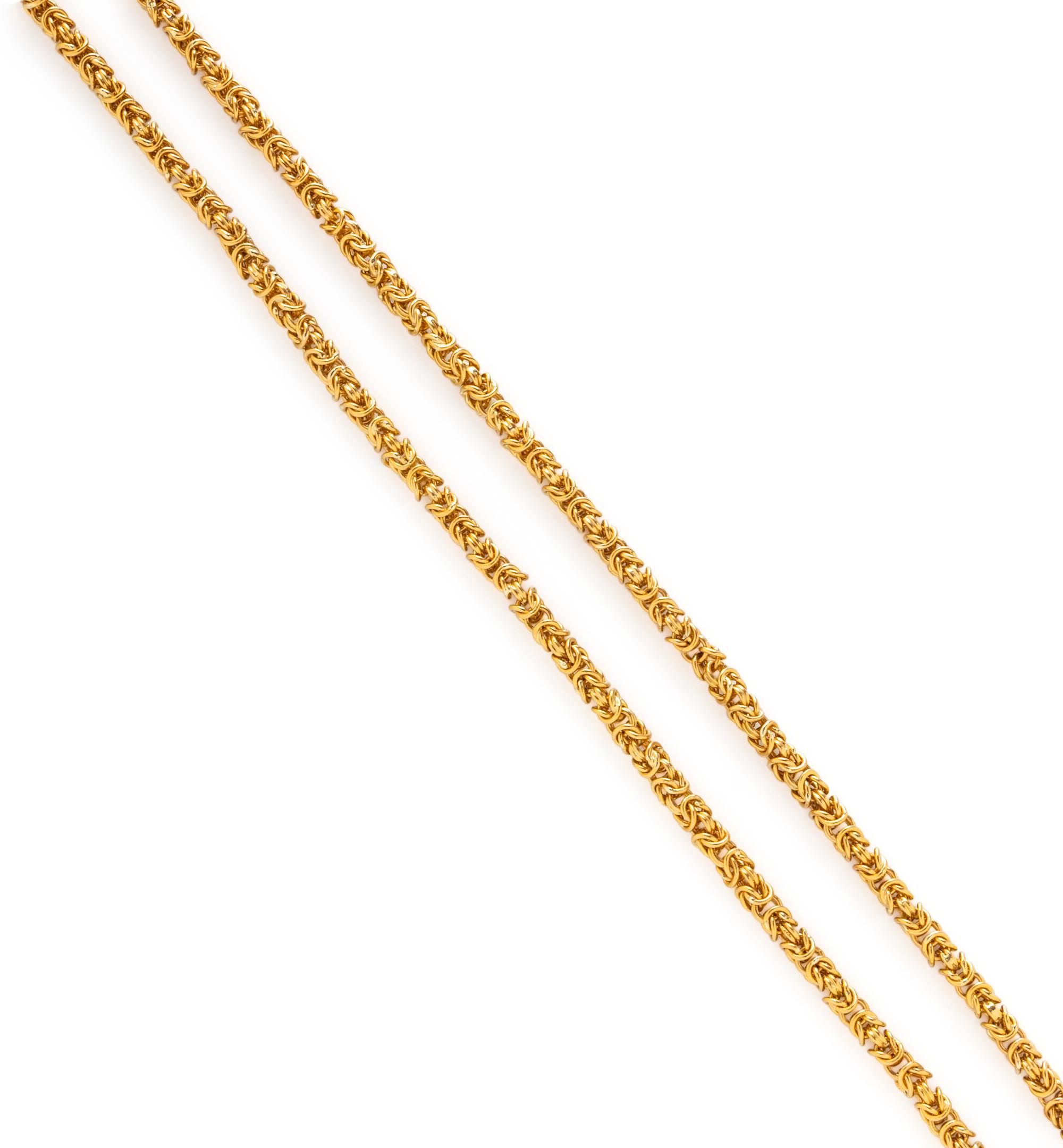 YELLOW GOLD BYZANTINE CHAIN NECKLACE