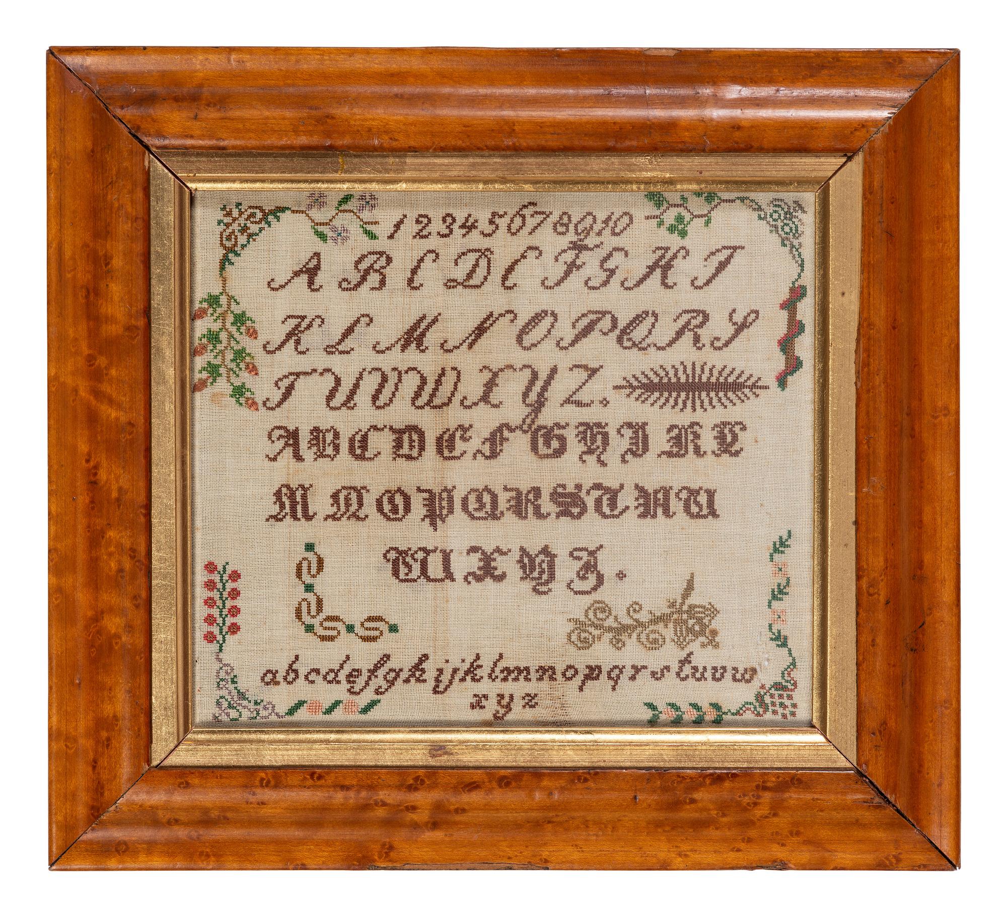 Six Needlework Embroidered Schoolgirl's Samplers