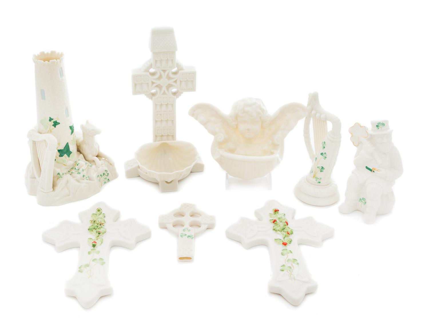 A Collection of Belleek Sculptural Articles Height of tallest 9 1/2 inches. — SIXTH GREEN MARK (1965-1980) AND LATER