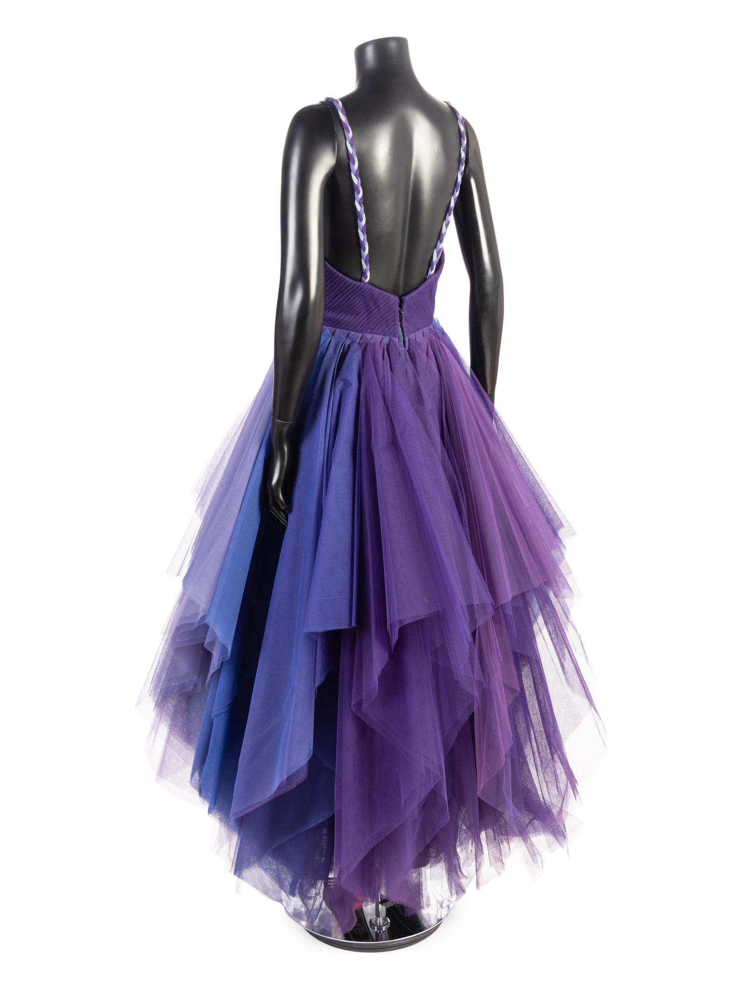 Tita Rossi Blue Net Evening Dress, 1980s