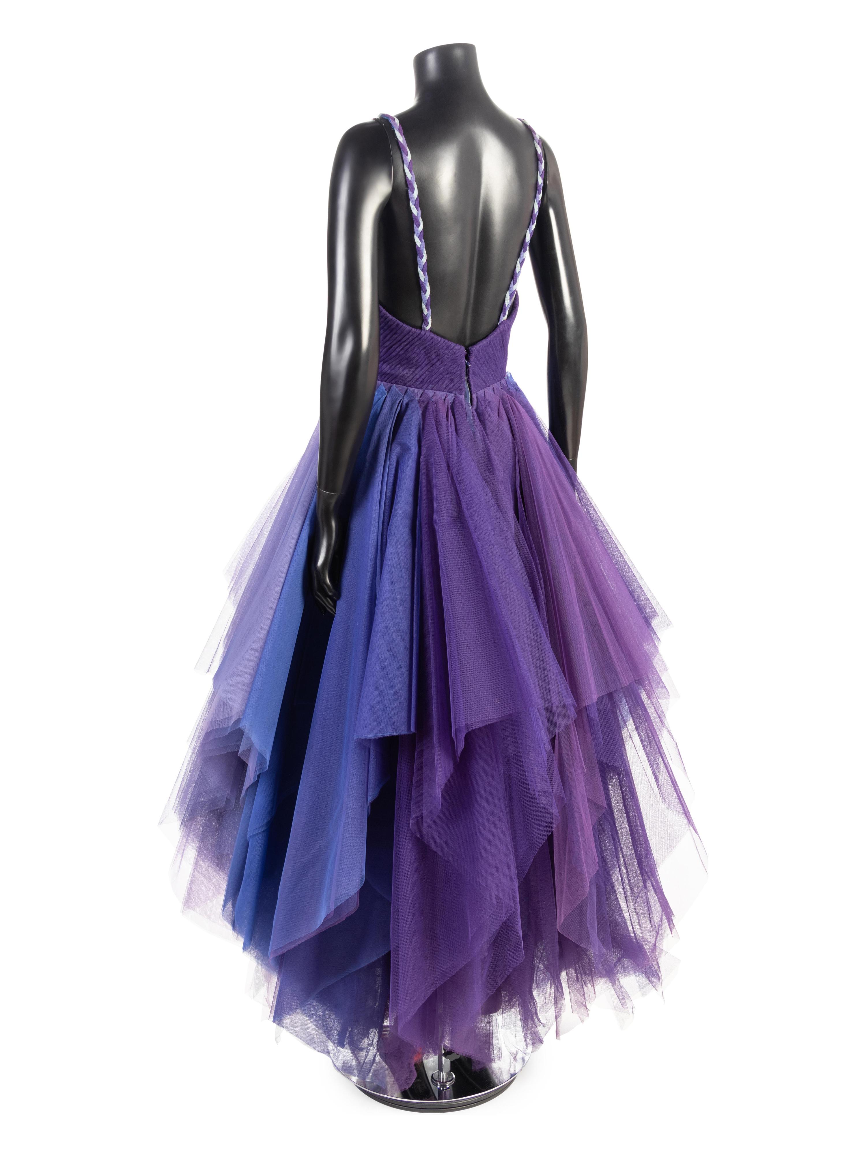 Tita Rossi Blue Net Evening Dress, 1980s