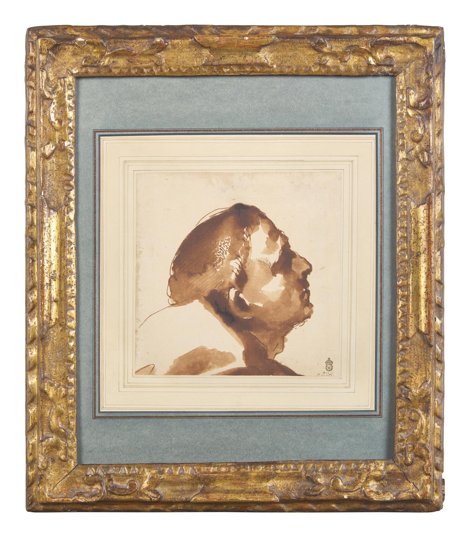 The Head of a Man in Profile, Looking Up
